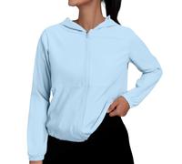 Felpe Con Cappuccio Con Protezione Solare UPF 50+, Giacche Sottili Con Cappuccio E Cerniera Intera, Leggere E Traspiranti For Attività All'aperto Come Escursionismo Fitness(Z01-light Blue,4XL)