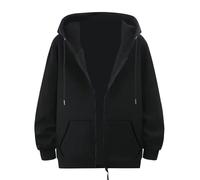 Felpe con cappuccio con zip intera da uomo oversize a maniche lunghe casual taglie forti felpa con cappuccio con coulisse con tasche cardigan leggeri in tinta unita Top