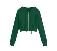 Felpe con cappuccio con zip per le donne ritagliate a maniche lunghe felpe giacche trendy y2k crop top ragazze adolescenti cerniera felpa con cappuccio donna, 1e-gn2, 5XL