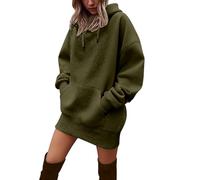 Felpe con cappuccio da donna a tinta unita, con cappuccio, da donna, casual, casual, con cappuccio, traspirante, felpe e felpe, per autunno e inverno, caldo, con cappuccio, felpa leggera, #01-esercito