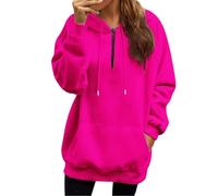 Felpe con cappuccio da donna cardigan oversize per le donne Uk Laid-Back Tinta unita Felpe per le donne Uk Ladies Zip Up Plain Felpe con cappuccio Cardigan Top Maniche Lunghe Urban Donna Maglioni Casa