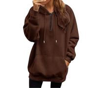Felpe con cappuccio da donna cardigan oversize per le donne Uk Laid-Back Tinta unita Felpe per le donne Uk Ladies Zip Up Plain Felpe con cappuccio Cardigan Top Maniche Lunghe Urban Donna Maglioni Casa