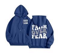 Felpe con cappuccio da donna Christian Faith Over Fear Cartoon Summer Beach Jesus Fall College Pullover Trust In The Lord Vestiti per adolescenti Grafica Casual con cappuccio Maglioni Freschi Dio Top