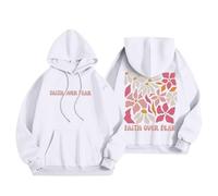 Felpe con cappuccio da donna Christian Faith Over Fear Comfort con cappuccio Gesù Estetica con cappuccio Abiti I Love Jesus Workou Lettera Grafica Casual Top Moda Leggero Religioso Pregare Il Signore
