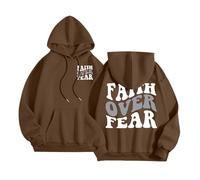Felpe con cappuccio da donna Christian Faith Over Fear con Gesù casual Y2K Western con cappuccio Pray The Lord Outfits per adolescenti estate con cappuccio spiaggia grafica università maglioni fiducia