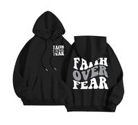 Felpe con cappuccio da donna Christian Faith Over Fear con Gesù casual Y2K Western con cappuccio Pray The Lord Outfits per adolescenti estate con cappuccio spiaggia grafica università maglioni fiducia