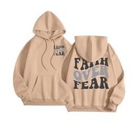 Felpe con cappuccio da donna Christian Faith Over Fear con Gesù casual Y2K Western con cappuccio Pray The Lord Outfits per adolescenti estate con cappuccio spiaggia grafica università maglioni fiducia