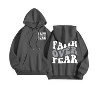 Felpe con cappuccio da donna Christian Faith Over Fear con Gesù casual Y2K Western con cappuccio Pray The Lord Outfits per adolescenti estate con cappuccio spiaggia grafica università maglioni fiducia