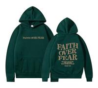 Felpe con cappuccio da donna Christian Faith Over Fear Fashion Casual Gesù Goth Pullover Top Gesù salva alla moda con cappuccio grafica a maniche lunghe felpe con lettera carino signore pregare il