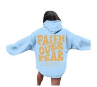 Felpe con cappuccio da donna Christian Faith Over Fear Fashion Trendy Gesù con disegni con cappuccio Maglioni Trust In The Lord Fall Casual con cappuccio a maniche lunghe Felpe grafiche Carino Anime