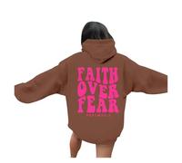 Felpe con cappuccio da donna Christian Faith Over Fear Simpatiche Estetiche 2025 con cappuccio Gesù Plain con cappuccio Pullover Felpe con cappuccio God Backwoods Y2K Casual Abiti a maniche lunghe