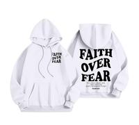 Felpe con cappuccio da donna Christian Faith Over Fear vestibilità ampia casual con Gesù leggero Top con cappuccio Trust In The Lord 2025 Grafica con cappuccio Lettera Pullover Felpe Autunno Gotico