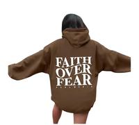 Felpe con cappuccio da donna Christian Faith Over Fear Y2K Beach Jesus Cool con cappuccio Pray The Lord Fall con cappuccio Summer Graphic Casual Top Trendy Country Religious I Love Jesus Plain Cute