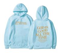 Felpe con cappuccio da donna Christian God Is Good All The Time Essential Lettera grafica Gesù Trendy Divertente Pullover Trust In The Lord Top per adolescenti Casual Manica Lunga con cappuccio