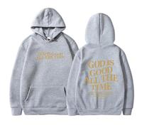 Felpe con cappuccio da donna Christian God Is Good All The Time Fashion Casual Jesus College Pullover Outfit Pray The Lord Loose Fit Graphic Letter Tops Y2K Fall Trust In The Lord Jesus Saves, Grigio