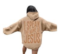 Felpe con cappuccio da donna Christian I Speak The Name of Jesus Y2K a maniche lunghe tinta unita con cappuccio Faith Workou trendy casual grafica girocollo felpe moda divertente Dio religioso cartone