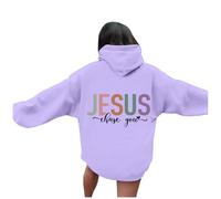 Felpe con cappuccio da donna Christian Jesus Chase You Moda con cappuccio College Pullover Outfit Trust In The Lord Loose Fit Grafica Casual Trendy Top 2025 Personalizzato Gesù salva Fede Divertente