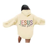 Felpe con cappuccio da donna Christian Jesus Chase You Moda con cappuccio College Pullover Outfit Trust In The Lord Loose Fit Grafica Casual Trendy Top 2025 Personalizzato Gesù salva Fede Divertente