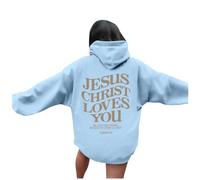 Felpe con cappuccio da donna Christian Jesus Christ Christ Loves You Anime Lettera Casual Comfort Vintage con cappuccio Gesù salva vestiti per adolescenti Grafica abiti alla moda I Love Jesus God