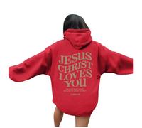 Felpe con cappuccio da donna Christian Jesus Christ Christ Loves You Anime Lettera Casual Comfort Vintage con cappuccio Gesù salva vestiti per adolescenti Grafica abiti alla moda I Love Jesus God