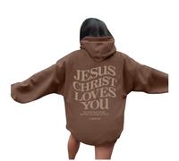 Felpe con cappuccio da donna Christian Jesus Christ Christ Loves You Anime Lettera Casual Comfort Vintage con cappuccio Gesù salva vestiti per adolescenti Grafica abiti alla moda I Love Jesus God
