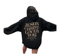 Felpe con cappuccio da donna Christian Jesus Christ Christ Loves You Anime Lettera Casual Comfort Vintage con cappuccio Gesù salva vestiti per adolescenti Grafica abiti alla moda I Love Jesus God