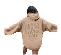 Felpe con cappuccio da donna Christian Jesus Christ Christ Loves You Anime Lettera Casual Comfort Vintage con cappuccio Gesù salva vestiti per adolescenti Grafica abiti alla moda I Love Jesus God