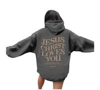 Felpe con cappuccio da donna Christian Jesus Christ Christ Loves You Anime Lettera Casual Comfort Vintage con cappuccio Gesù salva vestiti per adolescenti Grafica abiti alla moda I Love Jesus God