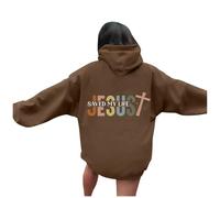 Felpe con cappuccio da donna Christian Jesus Saved My Life 2025 Trendy University con cappuccio Pray The Lord Workou con cappuccio Vestibilità ampia Grafica Maglioni casual Comfort Cool Trust In The