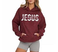 Felpe con cappuccio da donna Christian Jesus The Way The Truth and The Life Cute Fashion Graphic con cappuccio Vestiti con cappuccio I Love Jesus Soft 2025 Lettera Casual Pullover Felpe con disegni