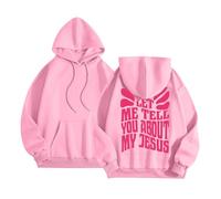 Felpe con cappuccio da donna Christian Let Me Tell You About My Jesus 2025 Felpe con pullover estetico alla moda Prega il Signore Carino con cappuccio Casual Grafica Girocollo Manica Lunga Pullover
