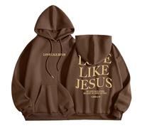Felpe con cappuccio da donna Christian Love Like Jesus 2025 con cappuccio alla moda abiti con cappuccio Fede Autunno Lettera Felpe grafiche Trendy Backwoods Dio Religioso Plain Moda Essenziale Leggero