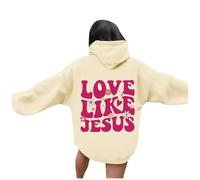 Felpe con cappuccio da donna Christian Love Like Jesus Anime Lettera Grafica Comfort Università Felpa con cappuccio Trust In The Lord Pullover Felpe con cappuccio per adolescenti Casual Oversize