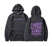 Felpe con cappuccio da donna Christian Trust In The Lord Comfort Trendy Gesù Autunno con cappuccio Top Dio Carino Lettera Foderata in pile Felpe con cappuccio Grafica Y2K Personalizzata Pregare Il