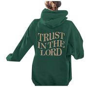 Felpe con cappuccio da donna Christian Trust In The Lord Gesù Grafica Autunno Western con cappuccio Felpe religiose per adolescenti a maniche lunghe con cappuccio abiti country I Love Jesus salva