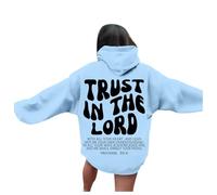 Felpe con cappuccio da donna Christian Trust In The Lord Teen a maniche lunghe casual con Gesù carino tinta unita con cappuccio dio pullover felpe con cappuccio per adolescenti grafica con cappuccio