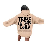 Felpe con cappuccio da donna Christian Trust In The Lord Teen a maniche lunghe casual con Gesù carino tinta unita con cappuccio dio pullover felpe con cappuccio per adolescenti grafica con cappuccio