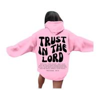 Felpe con cappuccio da donna Christian Trust In The Lord Teen a maniche lunghe casual con Gesù carino tinta unita con cappuccio dio pullover felpe con cappuccio per adolescenti grafica con cappuccio
