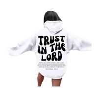 Felpe con cappuccio da donna Christian Trust In The Lord Teen a maniche lunghe casual con Gesù carino tinta unita con cappuccio dio pullover felpe con cappuccio per adolescenti grafica con cappuccio