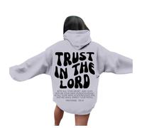 Felpe con cappuccio da donna Christian Trust In The Lord Teen a maniche lunghe casual con Gesù carino tinta unita con cappuccio dio pullover felpe con cappuccio per adolescenti grafica con cappuccio