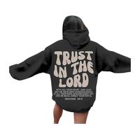 Felpe con cappuccio da donna Christian Trust In The Lord Teen a maniche lunghe casual con Gesù carino tinta unita con cappuccio dio pullover felpe con cappuccio per adolescenti grafica con cappuccio