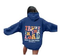 Felpe con cappuccio da donna Christian Trust In The Lord Western Autunno con cappuccio Gesù casual con cappuccio vestiti Pray The Lord Plain Workou Graphic Letter Pullover Felpe con cappuccio Goth