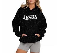 Felpe con cappuccio da donna con cappuccio con cappuccio Casual Workou Goth Pullover Gesù salva Felpe per adolescenti Lettera Grafica Vintage Pullover Felpe con cappuccio Dio Abiti religiosi 2025