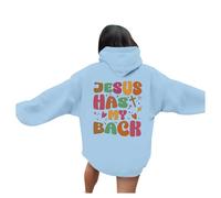 Felpe con cappuccio da donna con cappuccio con scritta "Jesus Jesus Has My Back" Christian Trendy Country con cappuccio Fede Felpe per adolescenti Graphic Western Vestiti Pray The Lord Maglioni