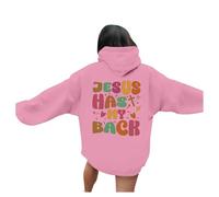 Felpe con cappuccio da donna con cappuccio con scritta "Jesus Jesus Has My Back" Christian Trendy Country con cappuccio Fede Felpe per adolescenti Graphic Western Vestiti Pray The Lord Maglioni