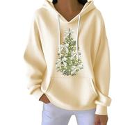 Felpe con cappuccio da donna con cappuccio, leggera, con cappuccio, oversize, autunnale, alla moda, a maniche lunghe, casual, per allenamento, feste, regali di Natale, giallo chiaro, S