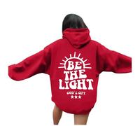 Felpe con cappuccio da donna con grafica Christian Be The Light, alla moda, atletica, lettera Gesù, Y2K, maglione gotico, per adolescenti, girocollo, morbido, abbigliamento religioso, carino top