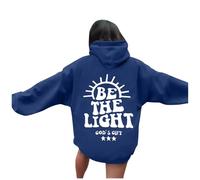 Felpe con cappuccio da donna con grafica Christian Be The Light, alla moda, atletica, lettera Gesù, Y2K, maglione gotico, per adolescenti, girocollo, morbido, abbigliamento religioso, carino top