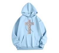 Felpe con cappuccio da donna con grafica cristiana carine autunno estate casual con cappuccio abiti fede anime Y2K top da spiaggia gotico pregare il Signore Dio con cappuccio alla moda università