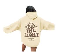 Felpe con cappuccio da donna con scritta "Gesù Be The Light" con grafica cristiana alla moda occidentale con cappuccio Trust In The Lord abiti per adolescenti Atletico Girocollo Lettera Autunno